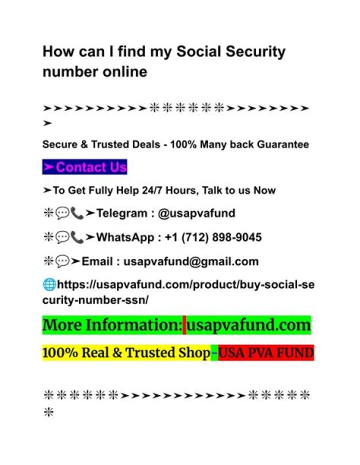 How can I find my social security number online?