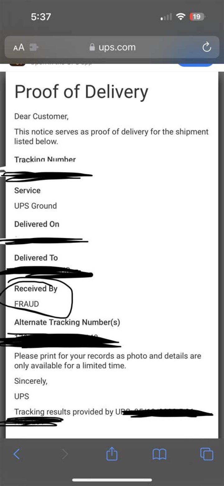 How do I contact UPS Department fraud?
