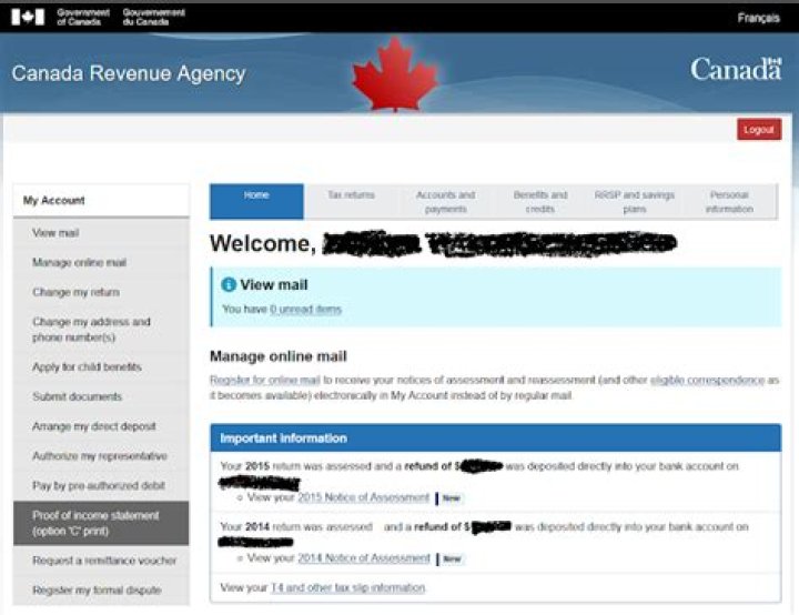 How do I get the option C printout in Canada?