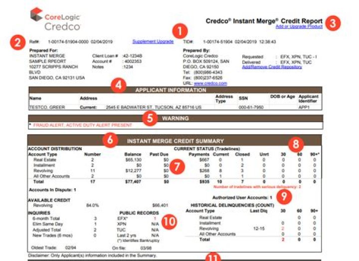 How do I read my Credco credit report?