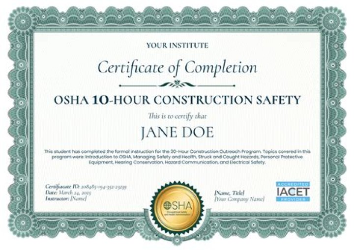 How long is a OSHA 30 card good for?