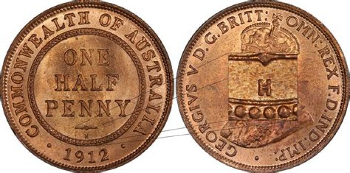 How much is a 1932 British half penny worth?