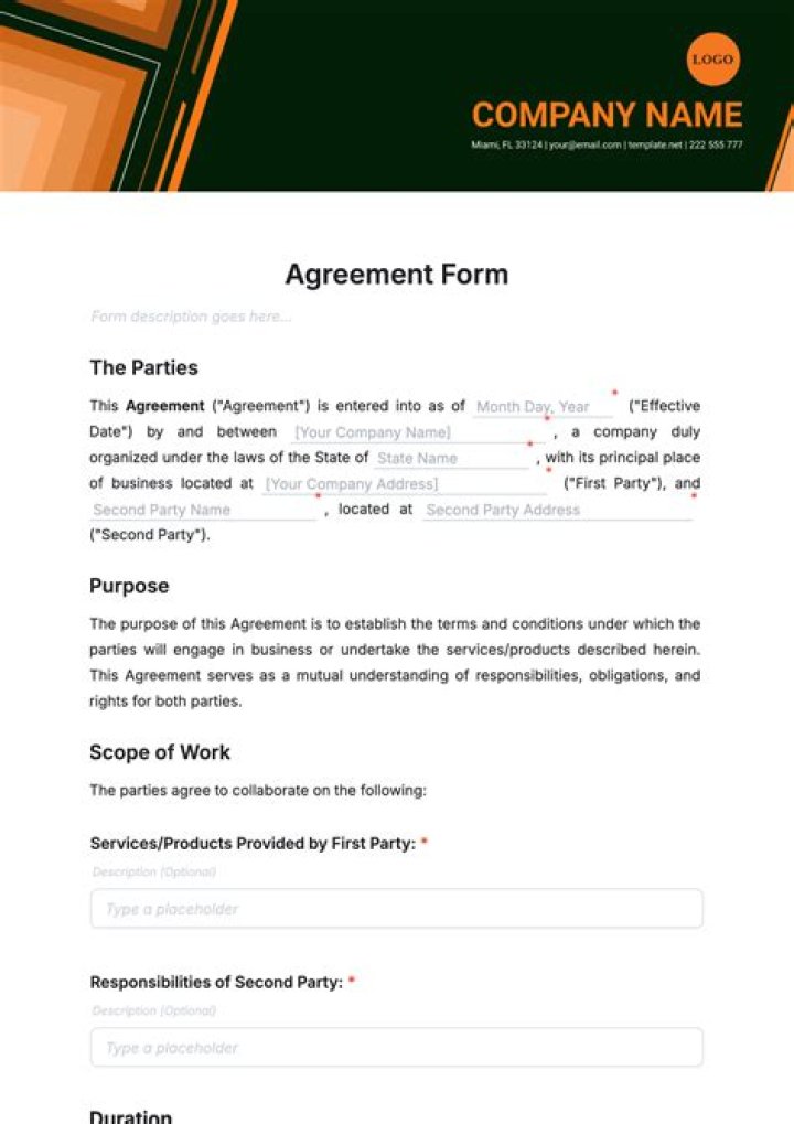 Is a verbal agreement a formal agreement?