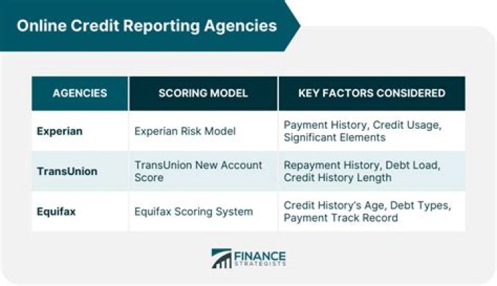 What are the 3 reporting agencies used for credit history?