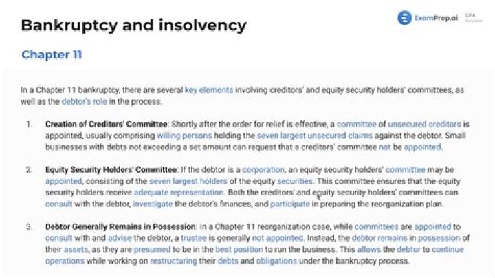 What happens when a business files for Chapter 11 bankruptcy?