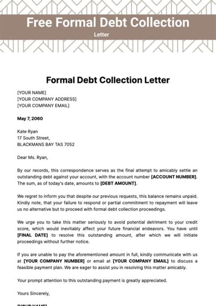 What information is needed for debt collection?