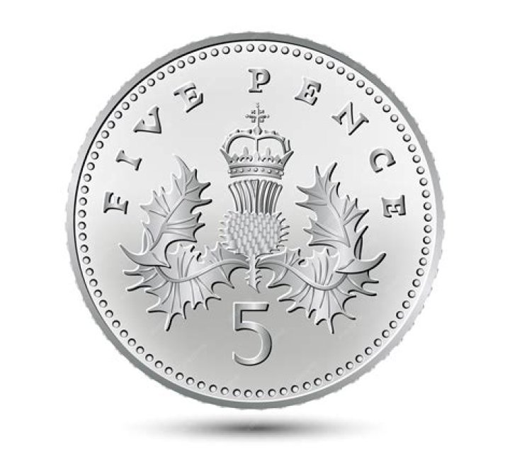 What is a five pence coin worth?