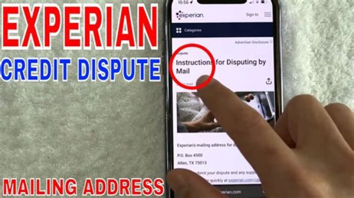 What is Experian address for dispute?