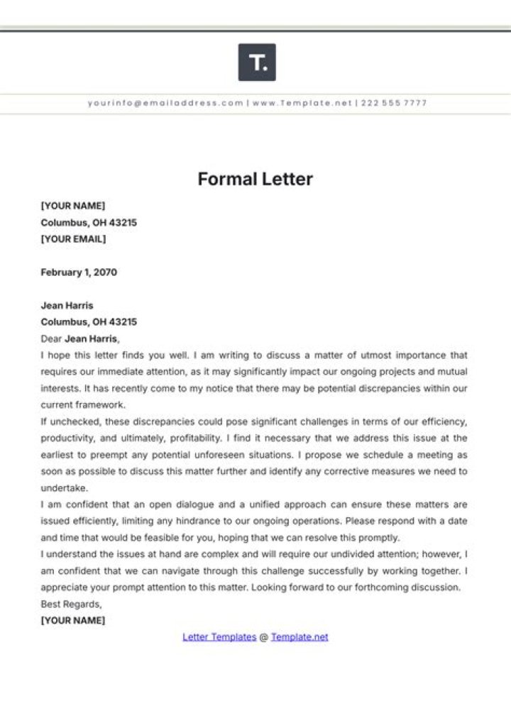 What is formal letter and its format?