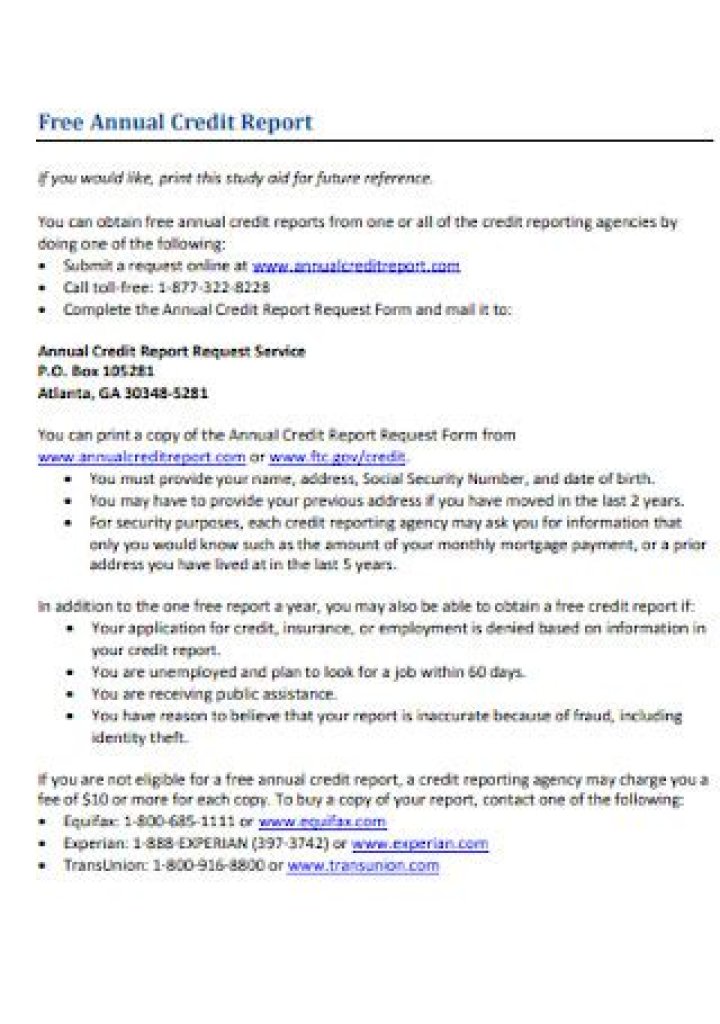 What is the only website authorized to provide the free annual credit report each person is entitled to under law?