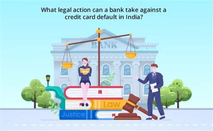 What legal action can a bank take against a credit card default?