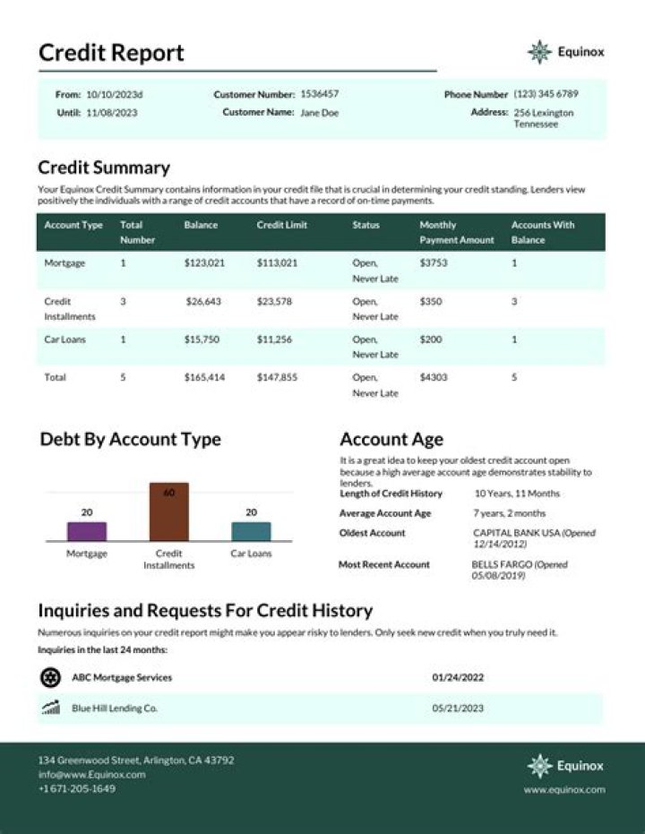 What personal information is on a credit report?
