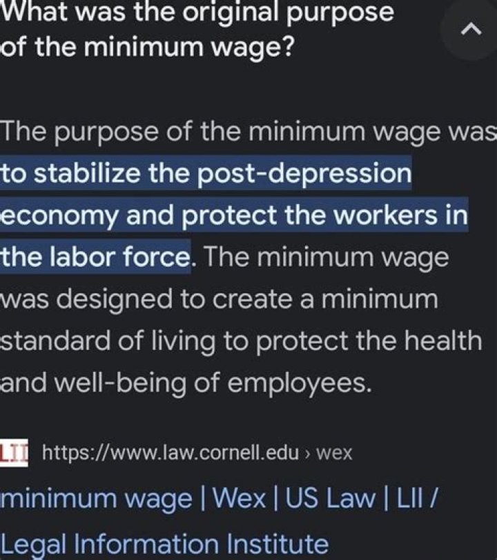 What was the original purpose of the minimum wage?